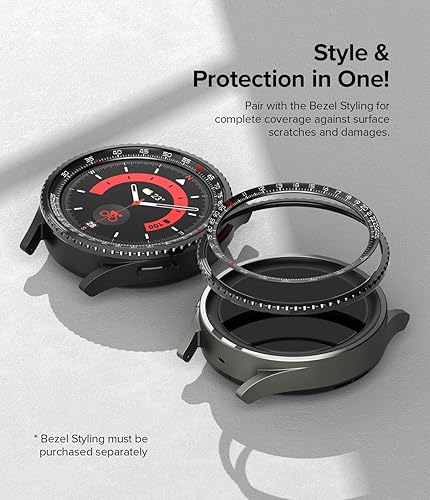 Miniatura 7 de Ringke Estilo de bisel interior elegante marco de acero inoxidable compatible con Samsung Galaxy Watch 5 Pro, protector antiarañazos, accesorio de