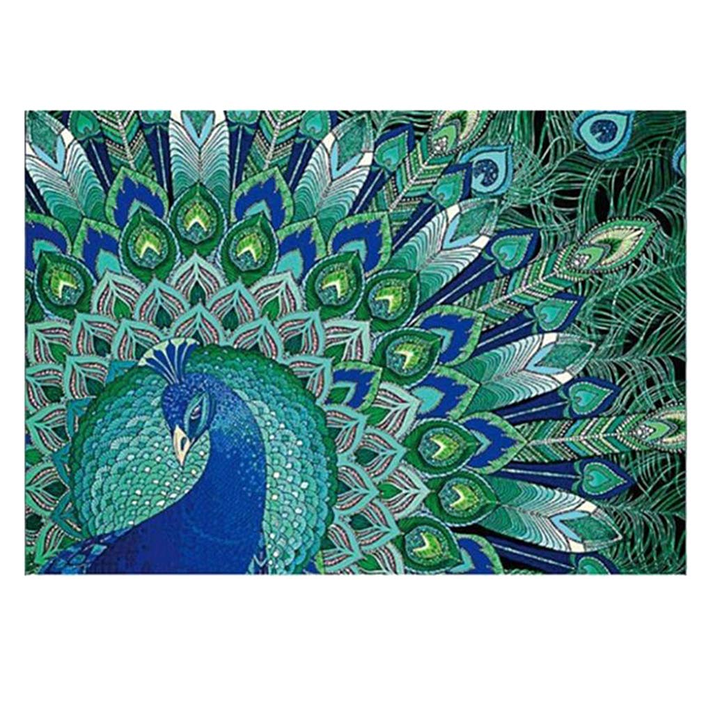 KBOLAE DIY 5D Rhinestone Picture Embroidery Cross Stitch Kit for Home Decor Peacock