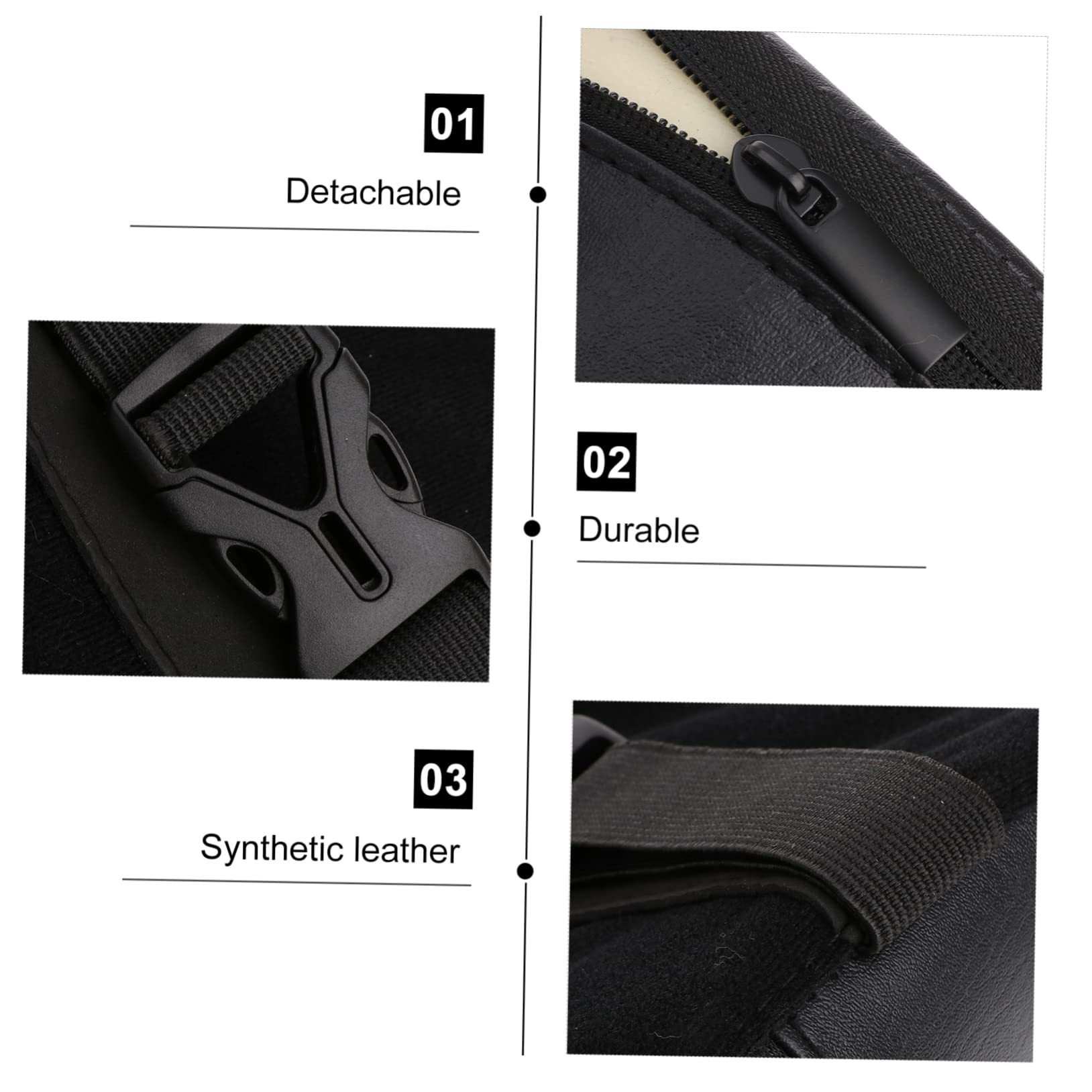 Vaguelly Poggiapiedi per Chitarra Flamenca in Pelle Sintetica, Antiscivolo | Fascia Elastica e Cuscino in Schiuma, Nero, per Chitarre Classiche, Studio Quotidiano e Uso da Palco