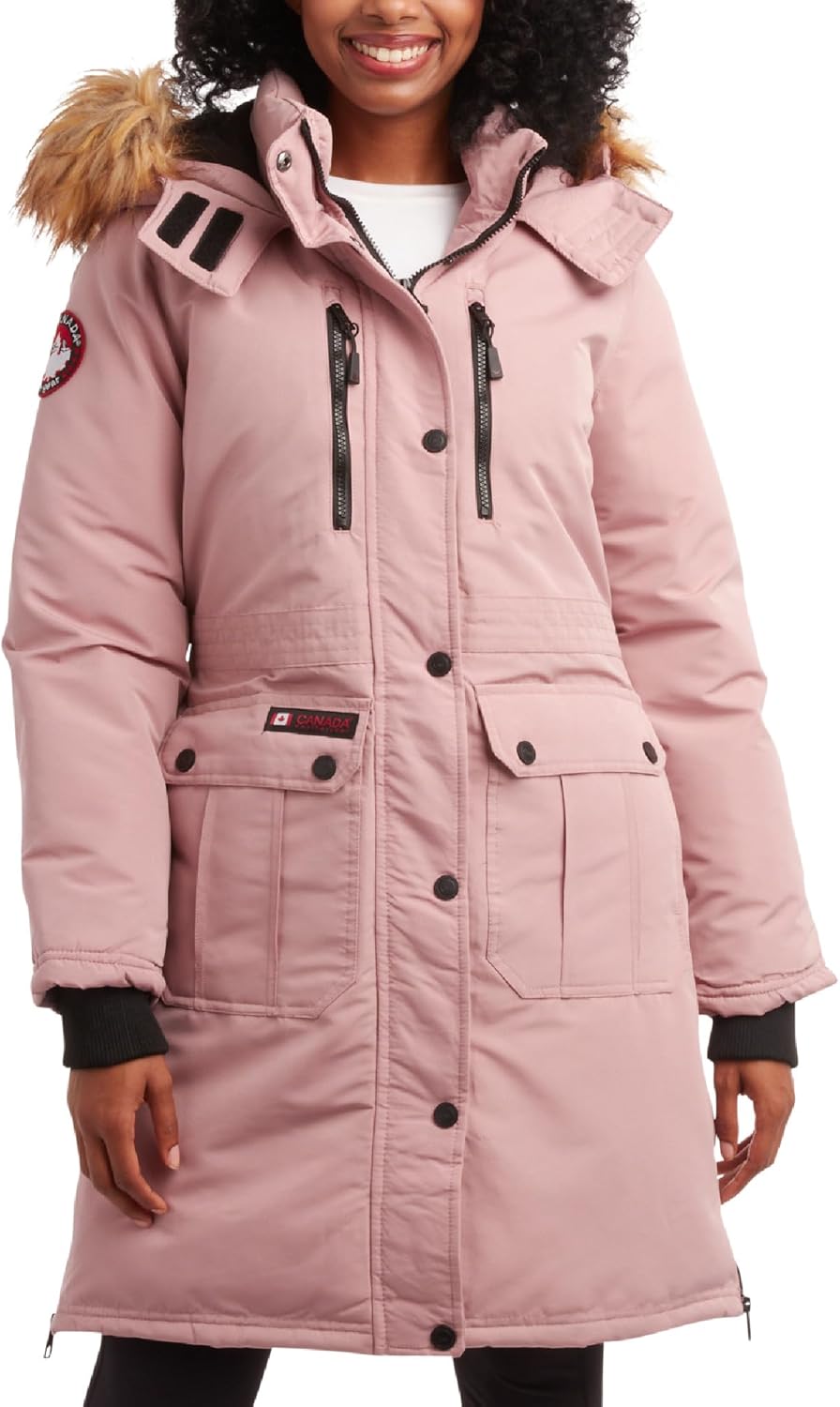 CANADA WEATHER GEAR Womens Parka, Warm Winter Coat for Women, Insulated Winter Jacket for Women, Faux Fur Removable Hood
