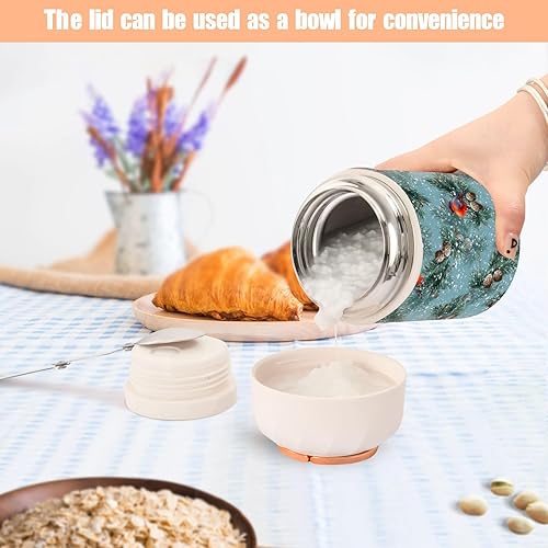 Miniatura 6 de Christmas Birds Food Jar with Spoon Stainless Steel Vacuum Insulated Food Container 17 oz Food Flask for Adults
