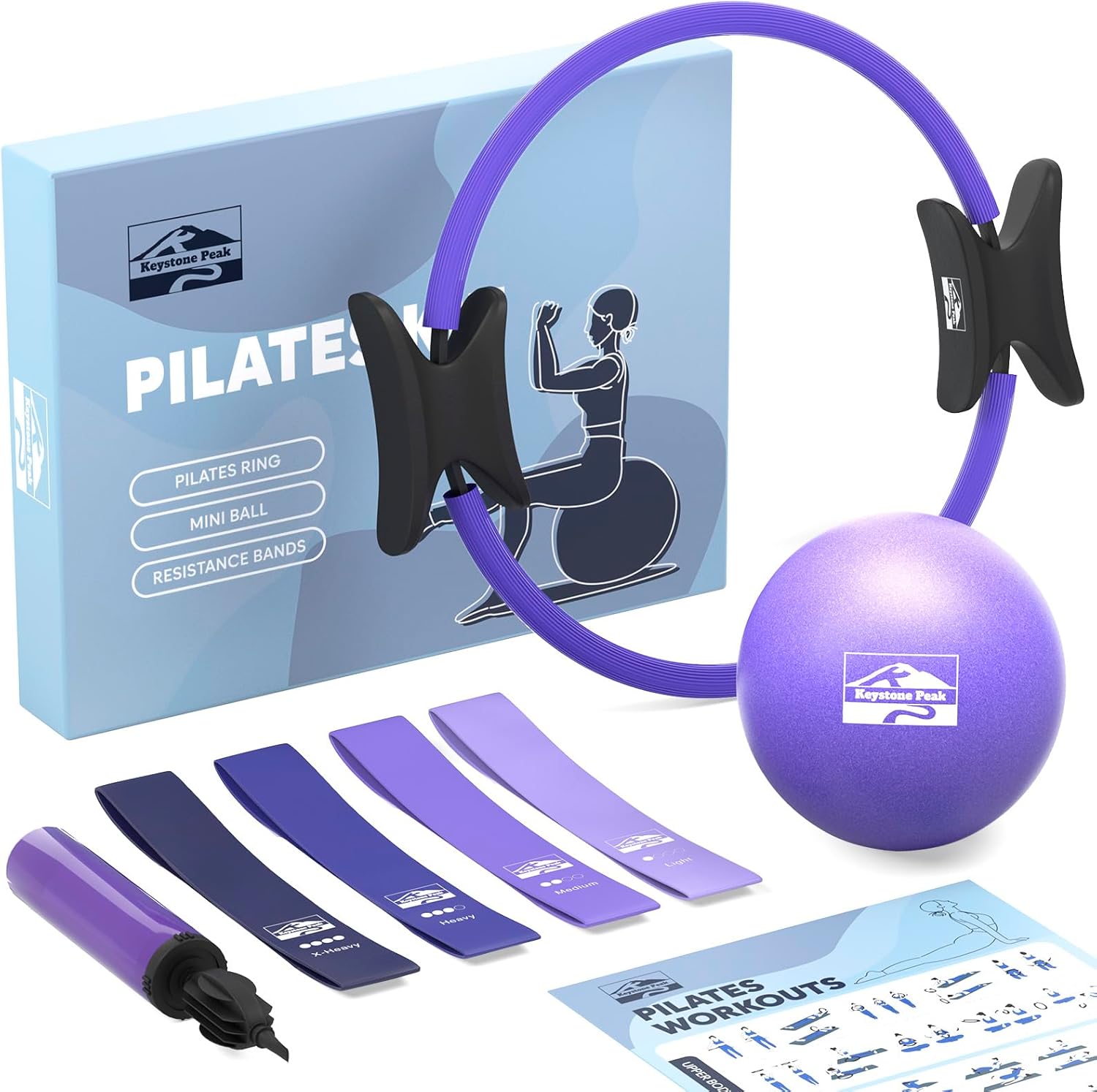 Set de Pilates con Anillo de 14" y Pelota Mini, Kit de Ejercicio en Casa