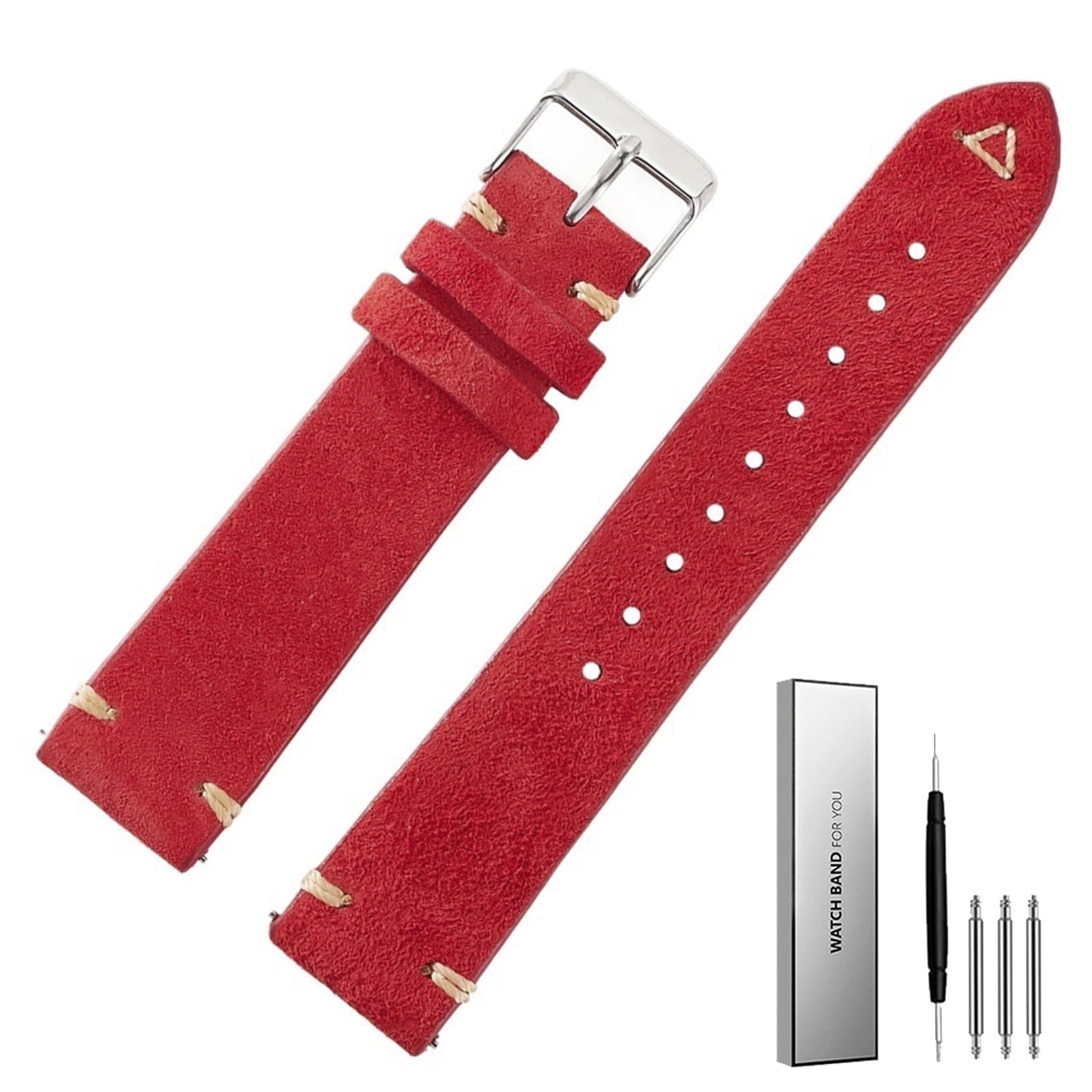 Vintage Wildleder Leder Watchband Braun Beige 20mm 22mm Uhrengurt Retro Weiches Armband Austausch