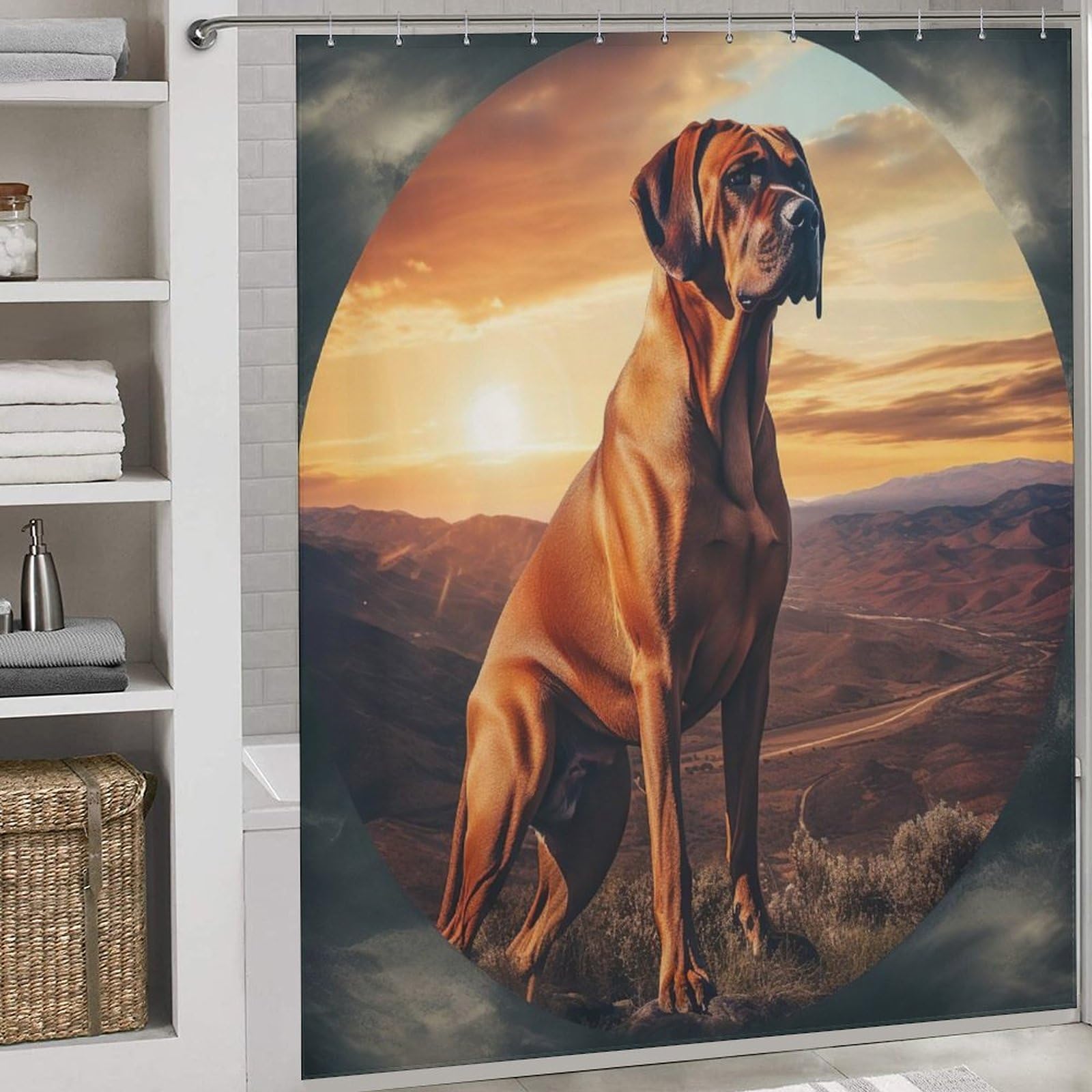 Chien rideau de douche de qualité supérieure en tissu polyester