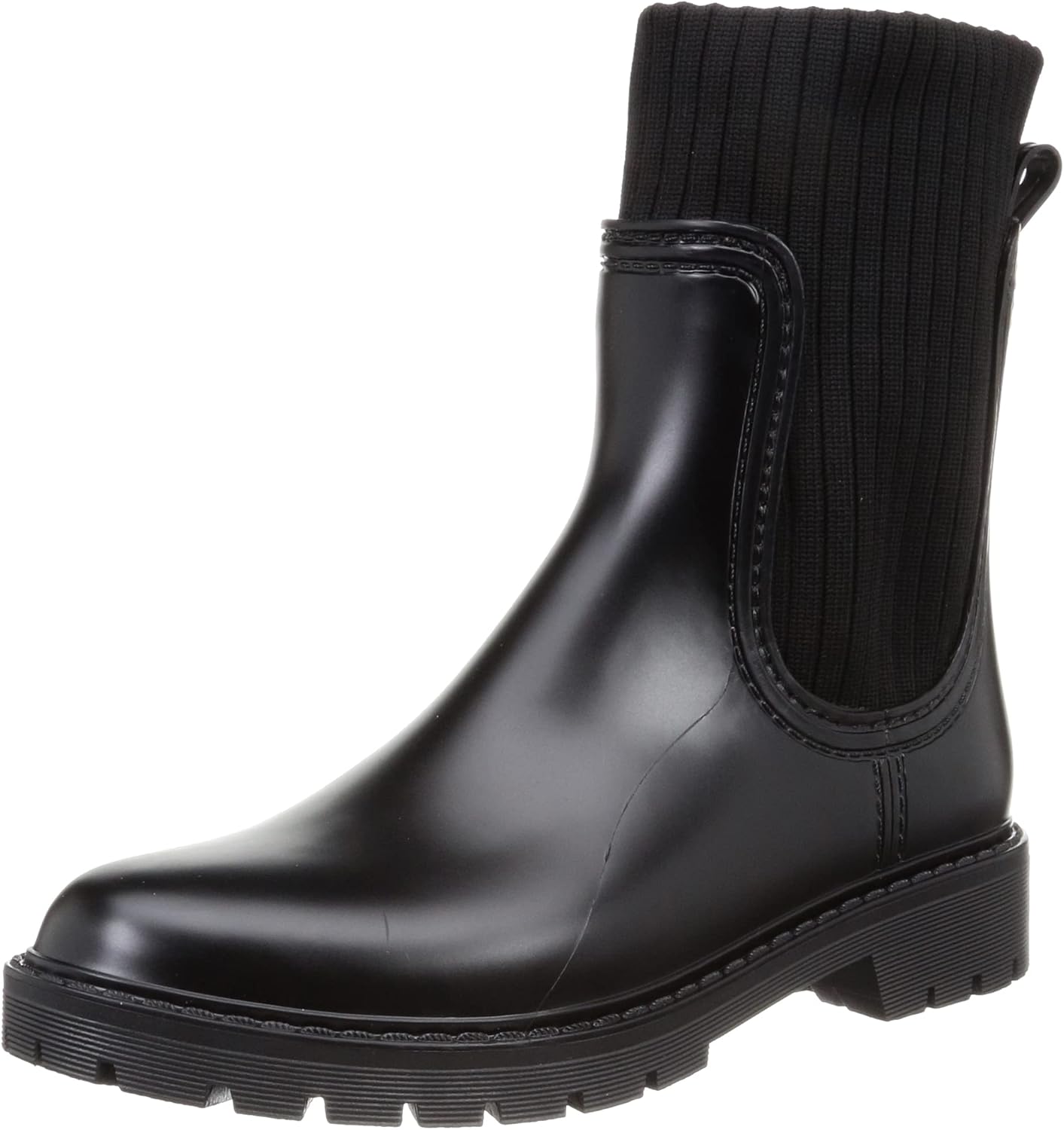 Oriental Traffic Women's Rain Boots, Knit Boots, Large Sizes, Small Size, Easy to Walk, Tight, Semi-Mat, Low Heels