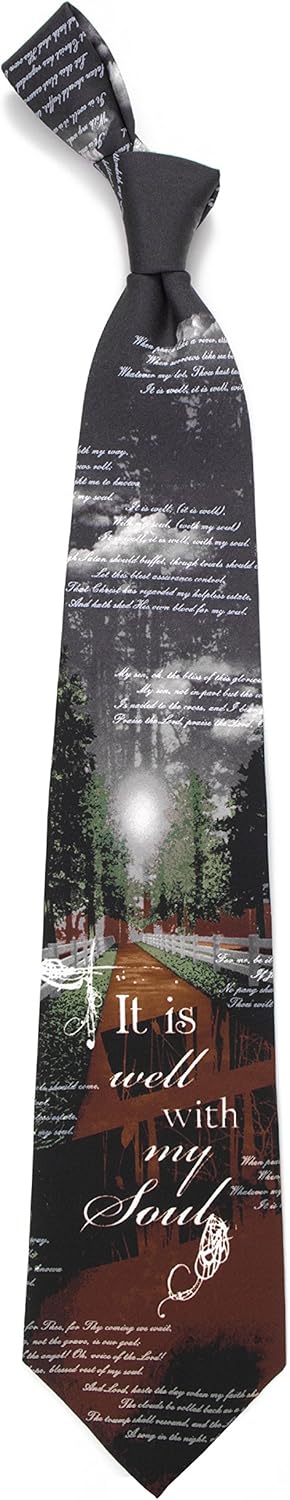 Eagles Wings Men's Finely Crafted Inspirational Necktie - It Is Well With My Soul