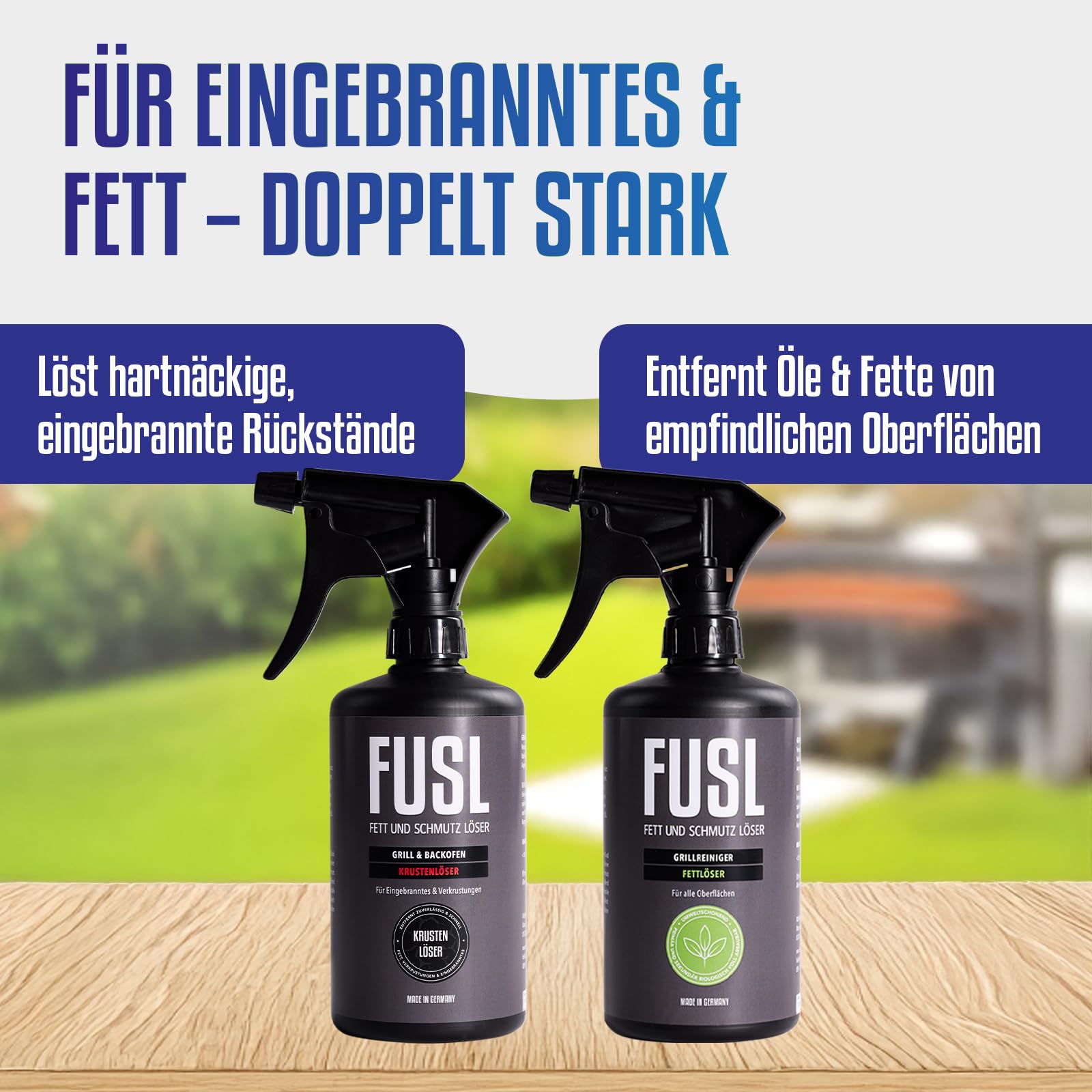 Reinigungsset 3x500 ml + Kupferschwamm – Krustenlöser, Fettlöser & Backofenreiniger Power-Schaum für Grill, Backofen, Pfanne, Ceranfeld & mehr – stark gegen Eingebranntes & fettige Rückstände