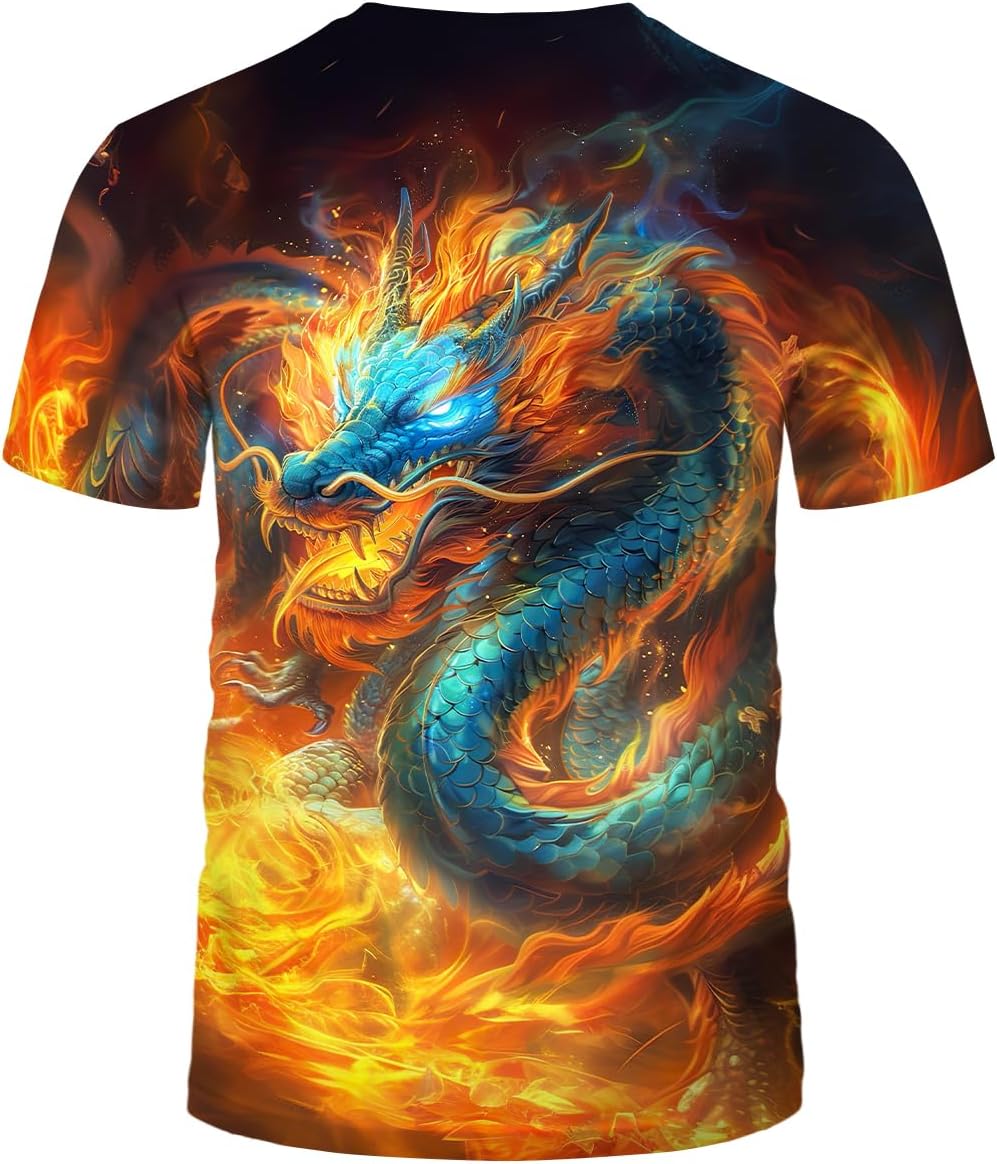 Mythology Chinese Dragon T-Shirt Funny Anime Graphic Tee Shirt - Image 3