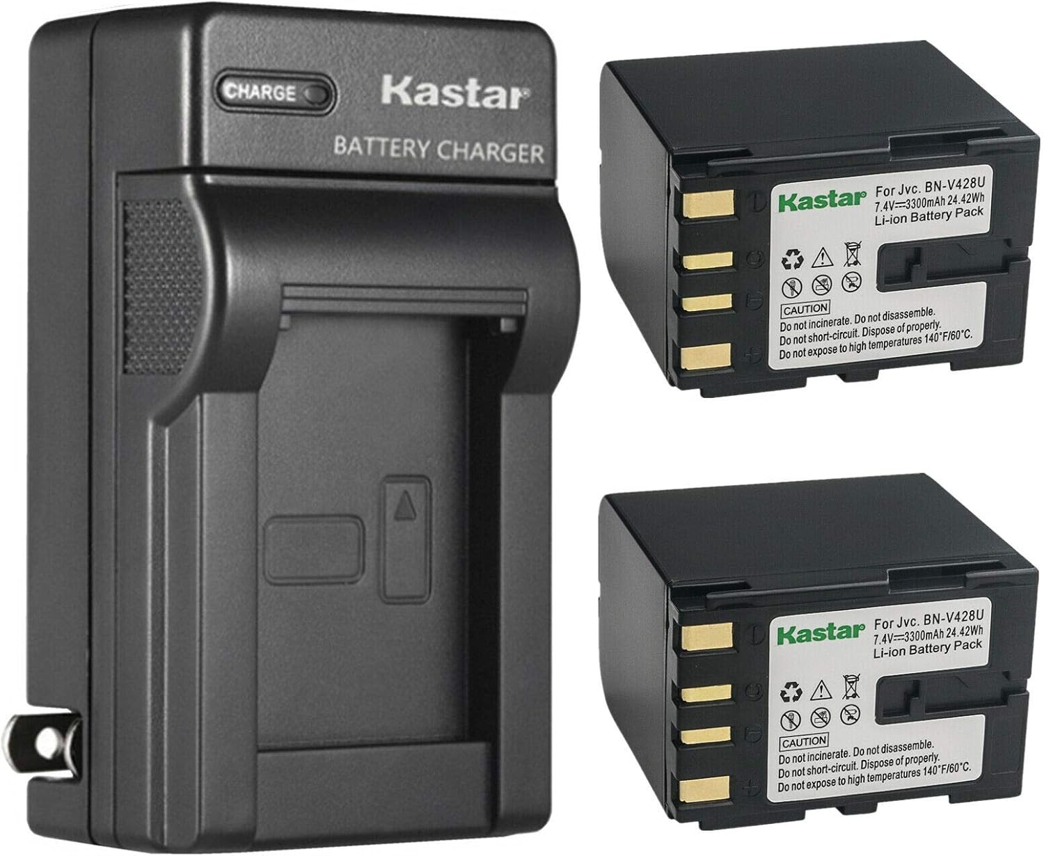Kastar 1-Pack BN-V428 Battery and AC Wall Charger Replacement for JVC BN-V408US BN-V416US BN-V428 BN-V428U BN-V428US BN-V438US BN-V856US Battery, JVC AA-V40 Charger, JVC GY-HD110, GY-HD111 Camera