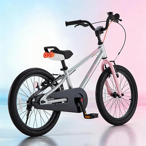Miniatura 6 de RoyalBaby EZ Pro Kids Bike, 16 18 Inch Lightweight Aluminium Balance & Pedal Bicycle, Beginners Easy Learning Boys Girls Plata rosa