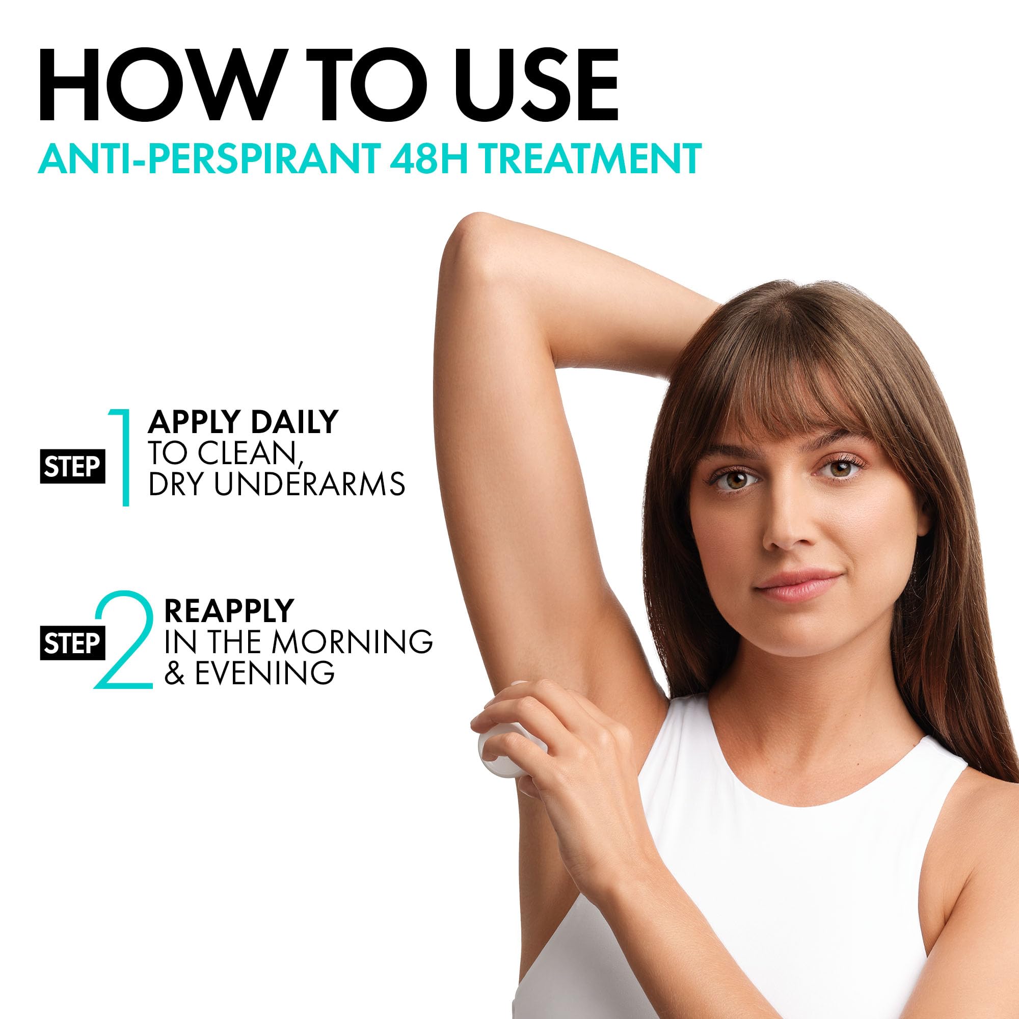 Vichy Intensive Anti-Perspirant Roll-On 50ml – Strong 48H Sweat & Odour Protection for Normal to Heavy Perspiration, Gentle on Sensitive Skin, Everyday Reliable Freshness