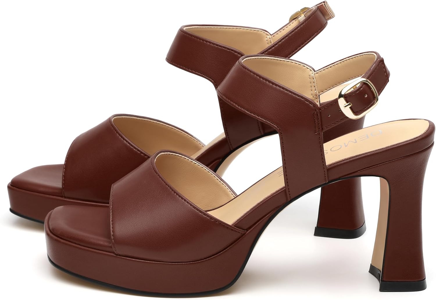 Women's Chunky Block Heel Platform Sandals Square Open Toe Comfortable Wedding Party Shoes Sexy 3.2 Inch High Heels - Image 4