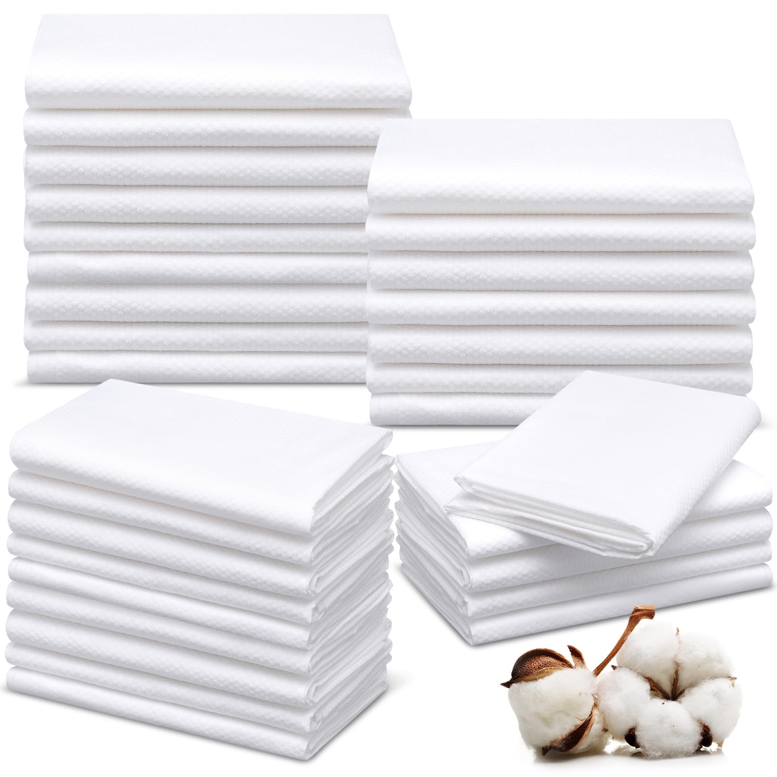 Buryeah 30 Pcs 31.5 x 15.7 Inch Disposable Bath Towels Bulk White Large Body Camping Towel Quick Dry Thickened Absorbent for Travel Shower Hiking Backpacking Bathroom