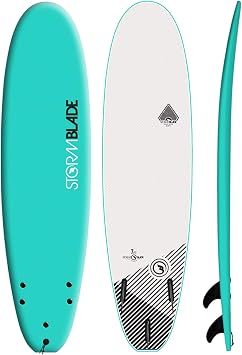 StormBlade 7ft Surfboard // Foam Wax Free Soft Top Longboard for Adults and Kids