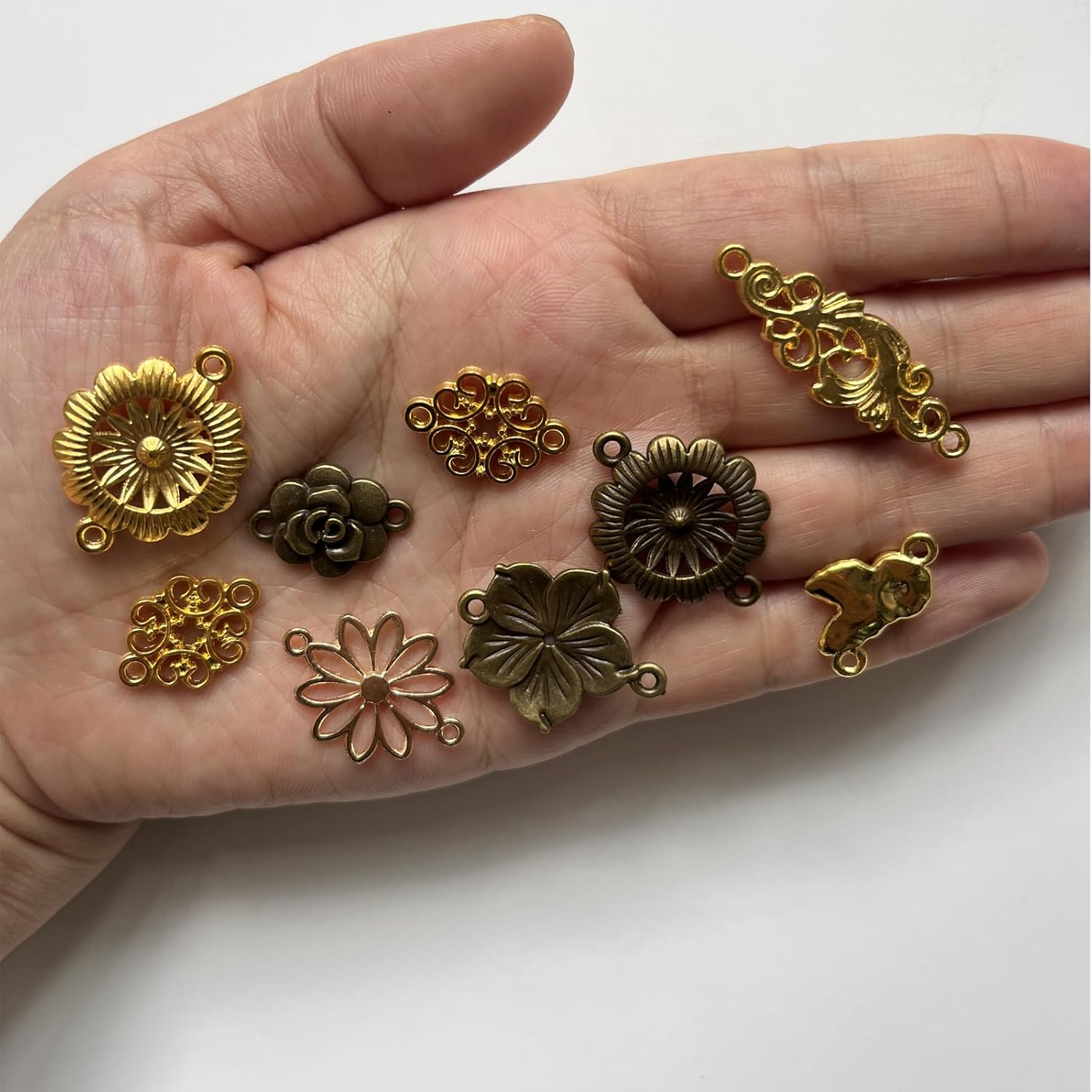 100g Metal Pendant Charms for Jewelry Making, Bulk Assorted Silver & Gold Plated Charms for Braclet Necklace Crafts, Animal Flower Crafting Gifts - Image 5