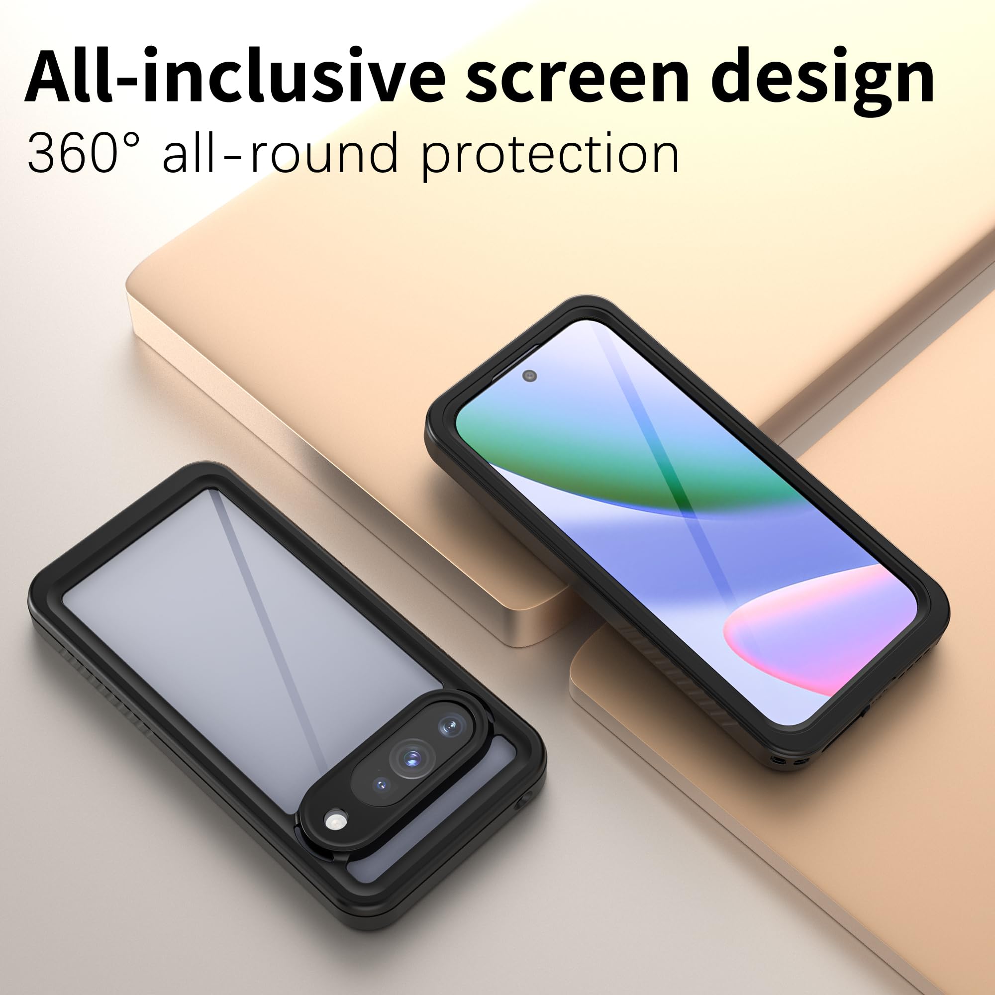 Wodoszczelne etui do Google Pixel 10 z wbudowaną ochroną aparatu i ekranu, [wodoszczelność IP68] [wojskowa ochrona przed upadkiem], pełna ochrona 360° do Google 10 (czarne)