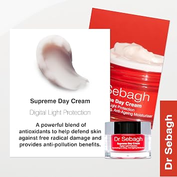 Dr Sebagh Supreme Day Cream (1.7 fl oz) - Award-Winning Anti Aging Moisturizer for Face - French Face Moisturizer with Antioxidants & Hyaluronic Acid - Firms, Hydrates & Protects Skin