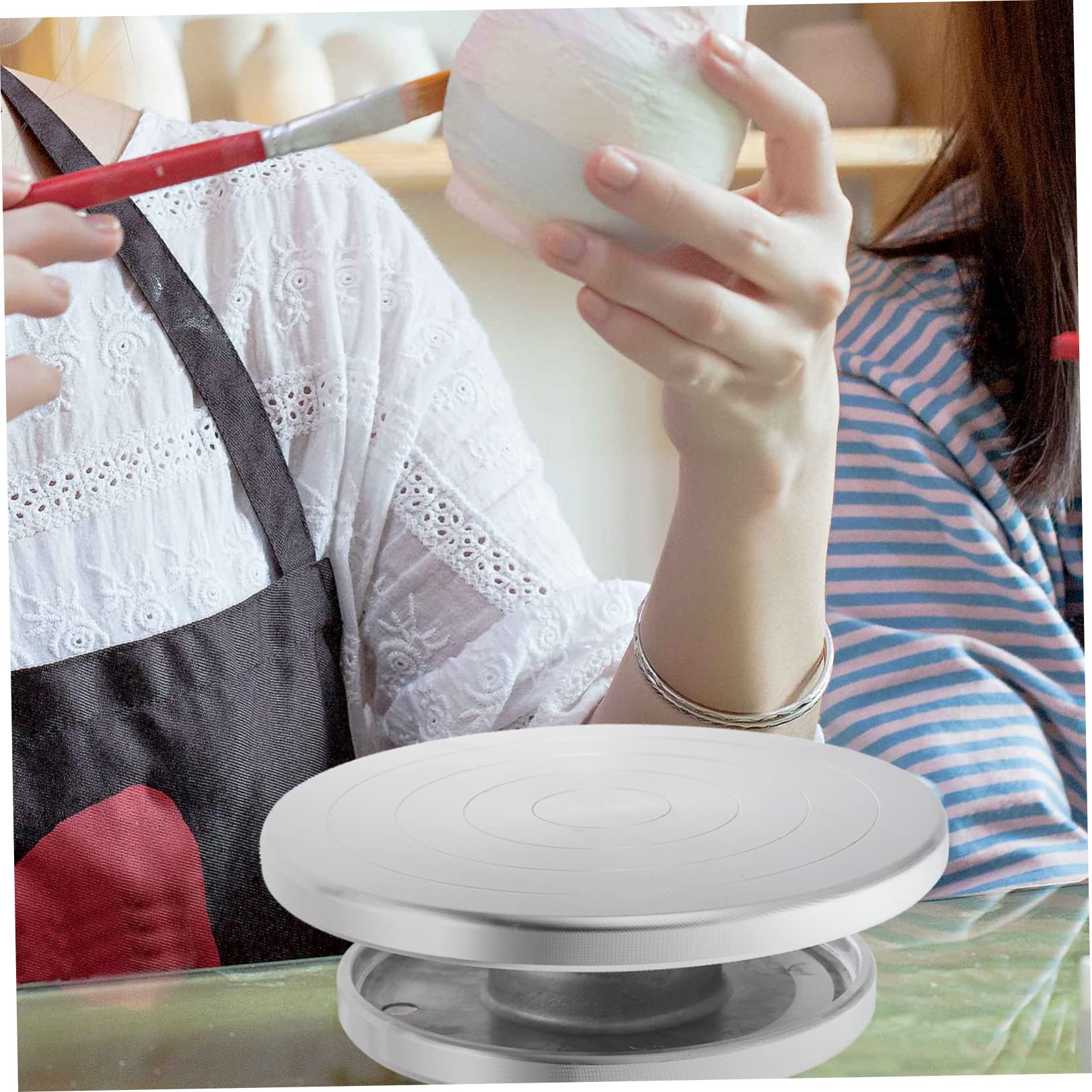 Housoutil Plato Giratorio Superficie Plana y Rotación Suave de Aleación de Aluminio para Cerámica Rueda para Esculpir Arcilla Adecuado para Manualidades de Arcilla