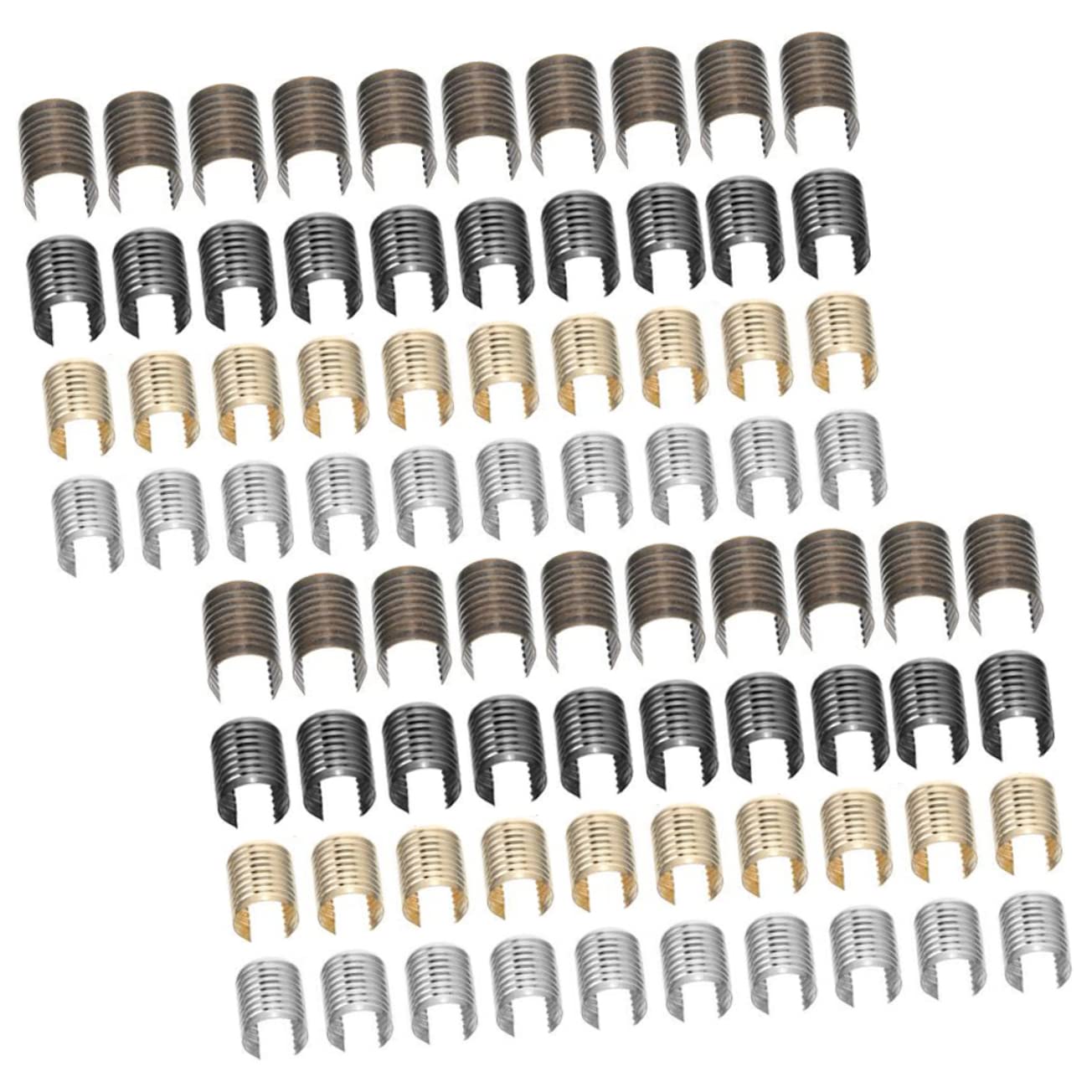 Hohopeti Jewelry Making Clips 160pcs Iron Leather Cord Clips Flat Nosed Plier Compatible No Burrs