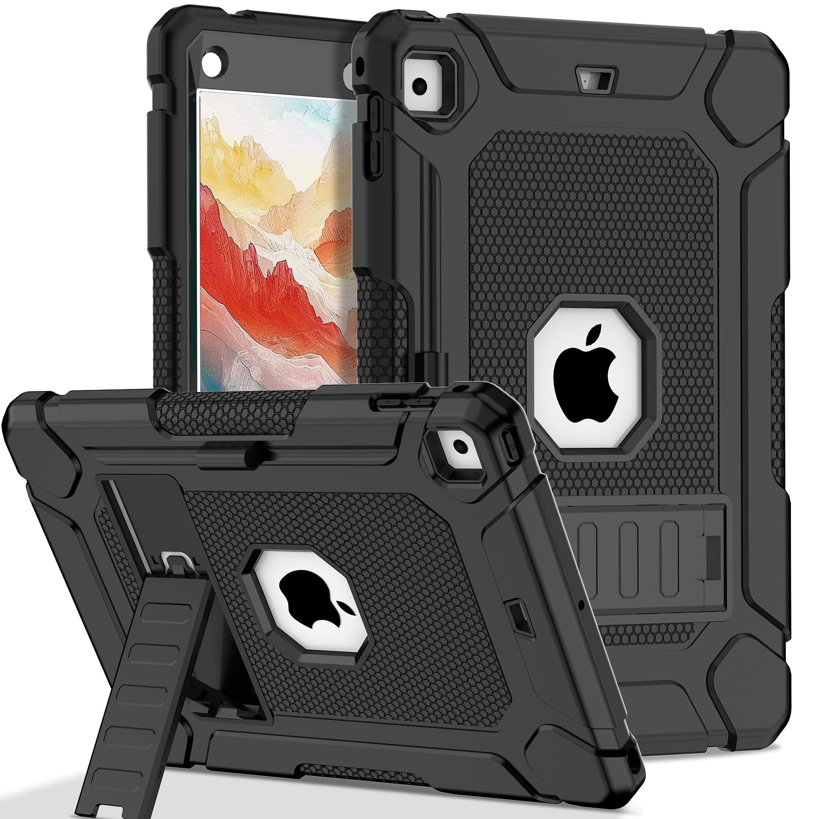 LTROP Case for iPad 6th 5th Generation (9.7 inch, 2018/2017), Shockproof Protective iPad 9.7 Case with Built-in Stand/Pencil Holder for iPad 6th/5th