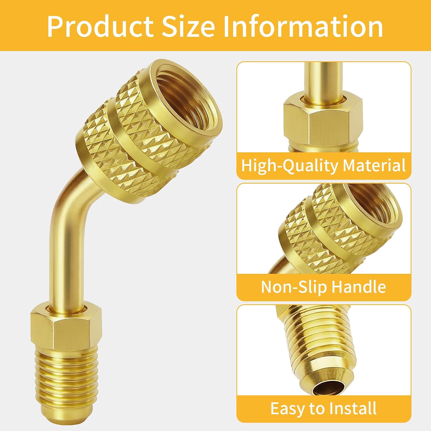 2 Pcs R410a Adapter,HVAC Adapter,5/16 SAE Female Quick Coupler to 1/4 Male HVAC Vacuum Charging Port Connectors,Mini Split Adapter for Air Conditioner Refrigeration Service