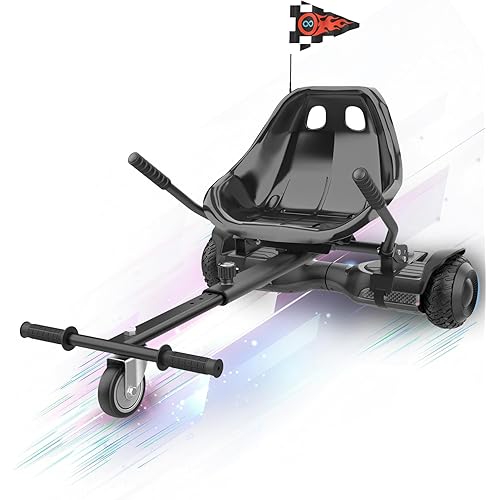 K1 Go-Kart Seat Attachment for Self-Balancing Scooters, Adjustable Frame Fits 6.5"/8"/10" Boards, Easy Install, Kids & Family Fun (Scooter Not Included)–Deep Black