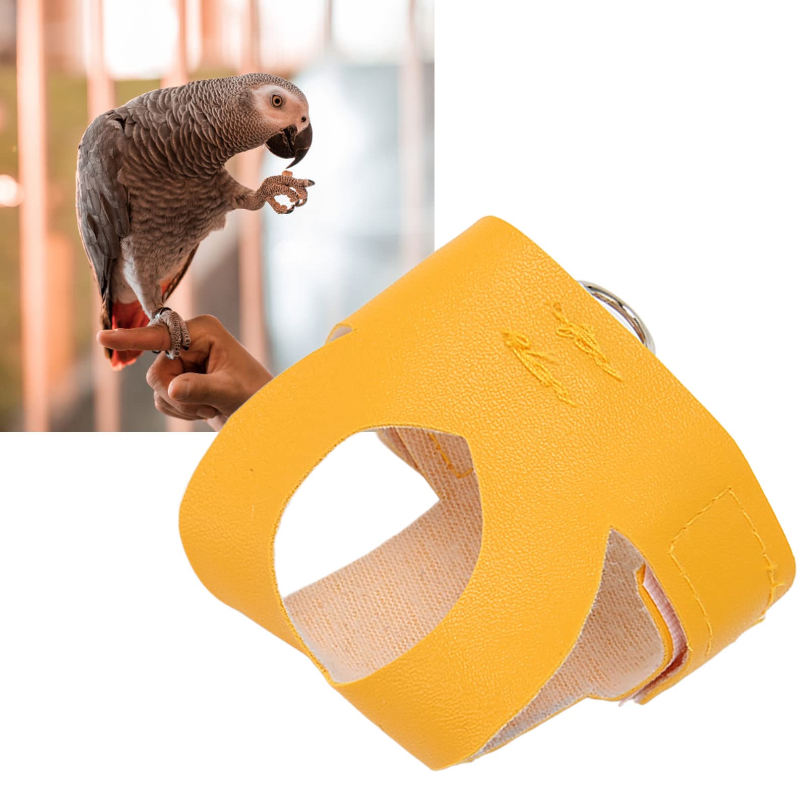 Bird Harness Vest Artificial Leather Leash with Handle for Cockatiels Parakeets for Bird Lovers (L) - Image 3