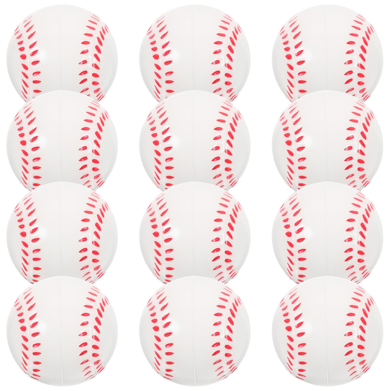 SUPVOX Sturdy Material Baseballs for Boys and Girls 12pcs Bouncy Balls for Practice Easy to Carry Sports Toys