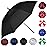 MRTLLOA Automatic Open Golf Umbrella, Extra-Large Oversized Double Canopy Vented Windproof Waterproof Stick Rain Golf Umbrellas for Men and Women (Black, 68 inch)