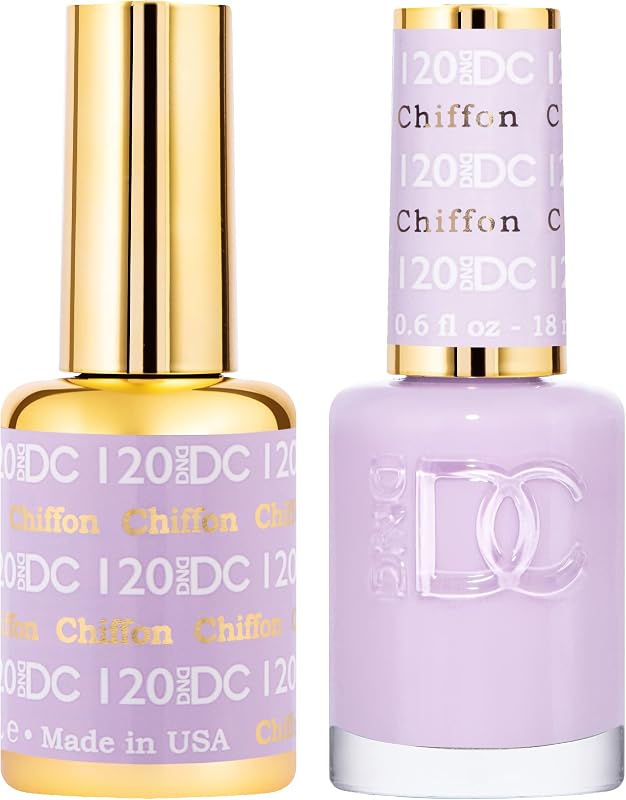 DND DC Esmalte de uñas en gel dúo, morado, 0,6 onzas líquidas cada uno | Juego de esmalte de gel UV/LED y laca de secado al aire a juego, color de uñas morado de larga duración sin astillas, fácil eliminación mediante remojo