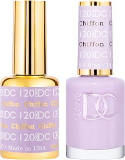 DND DC Gel Polish Set, Purple Collection, UV/LED Gel Polish and Air Dry Nail Lacquer, Matching Chip-Free Polish Duo, 120 Chiffon, 0.5 Fl Oz