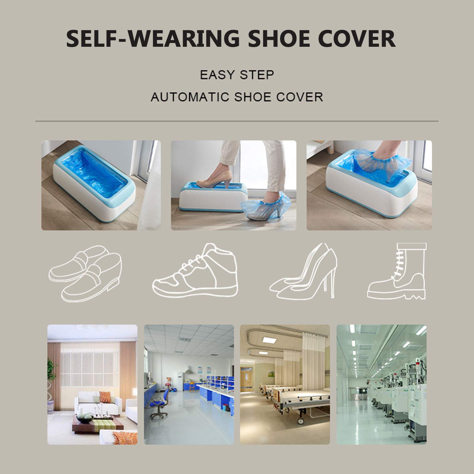 Distributeur automatique de couvre-chaussures avec 30 couvre-chaussures jetables pour maison, hôtels, usines, laboratoires, rose