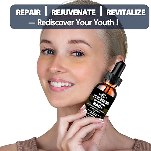Miniatura 7 de Suplementos NAD para mujeres y hombres, liposomal NAD nicotinamida ribósido resveratrol 900 mg con vitamina B3 quercetina TMG, resveratrol líquido