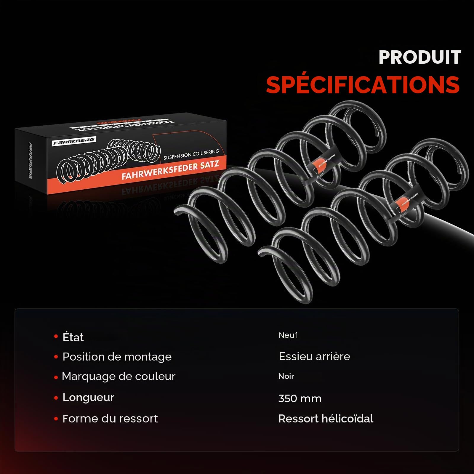 Frankberg 2 ressorts de suspension pour essieu arrière 550200062R