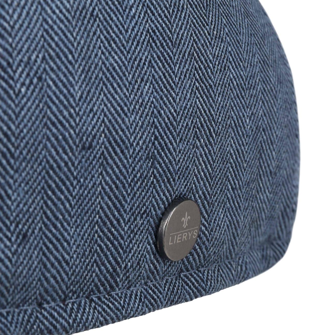LIERYS Herringbone Lniana czapka bejsbolówka, czapka letnia, dla kobiet i mężczyzn, wyprodukowana we Włoszech, z daszkiem, podszewką, na wiosnę, lato, jesień, zimę, wiosnę, lato, jesień, zimę, rozmiar