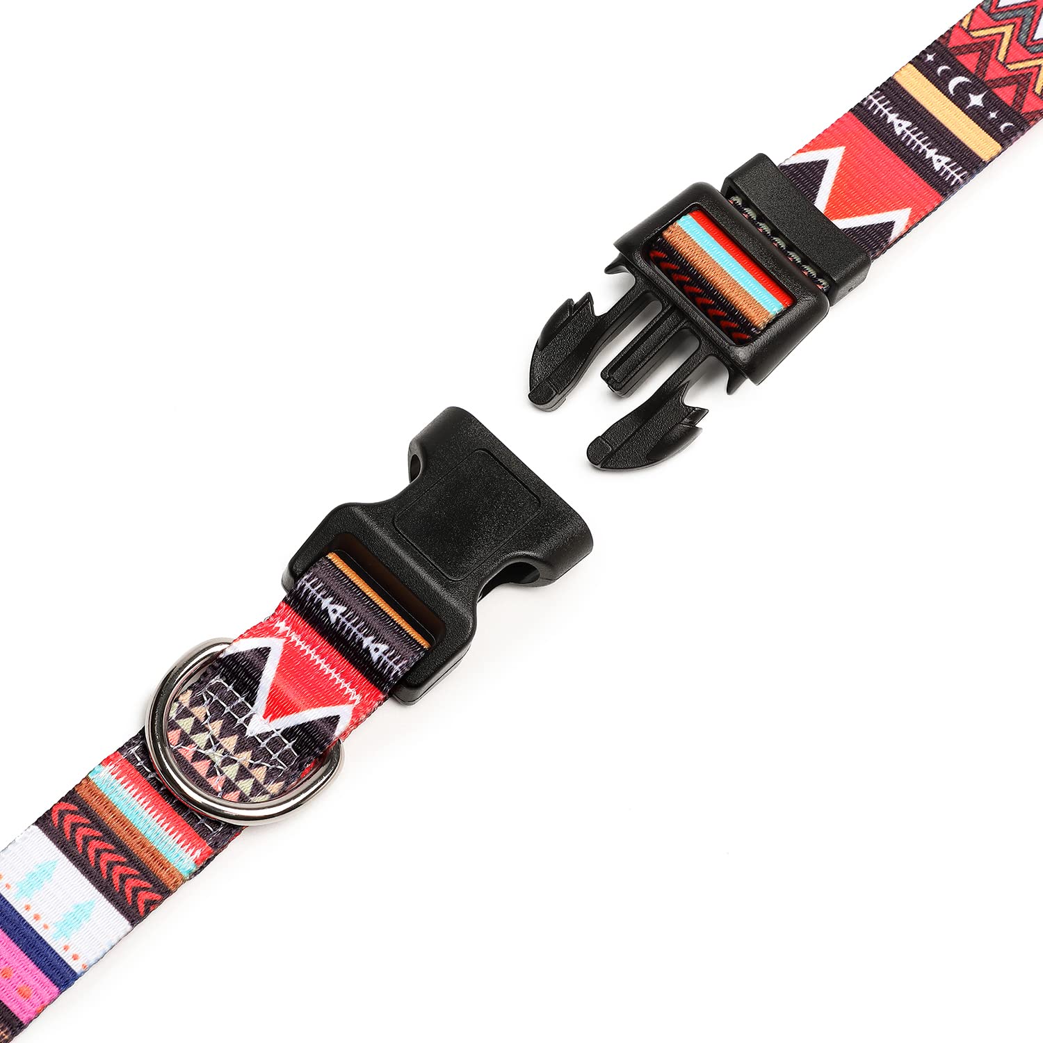 Nylon-Hundehalsband – Flamingo-Muster, Größe S (25–38 Cm Halsumfang), Mit Schnellverschluss, Waschbar