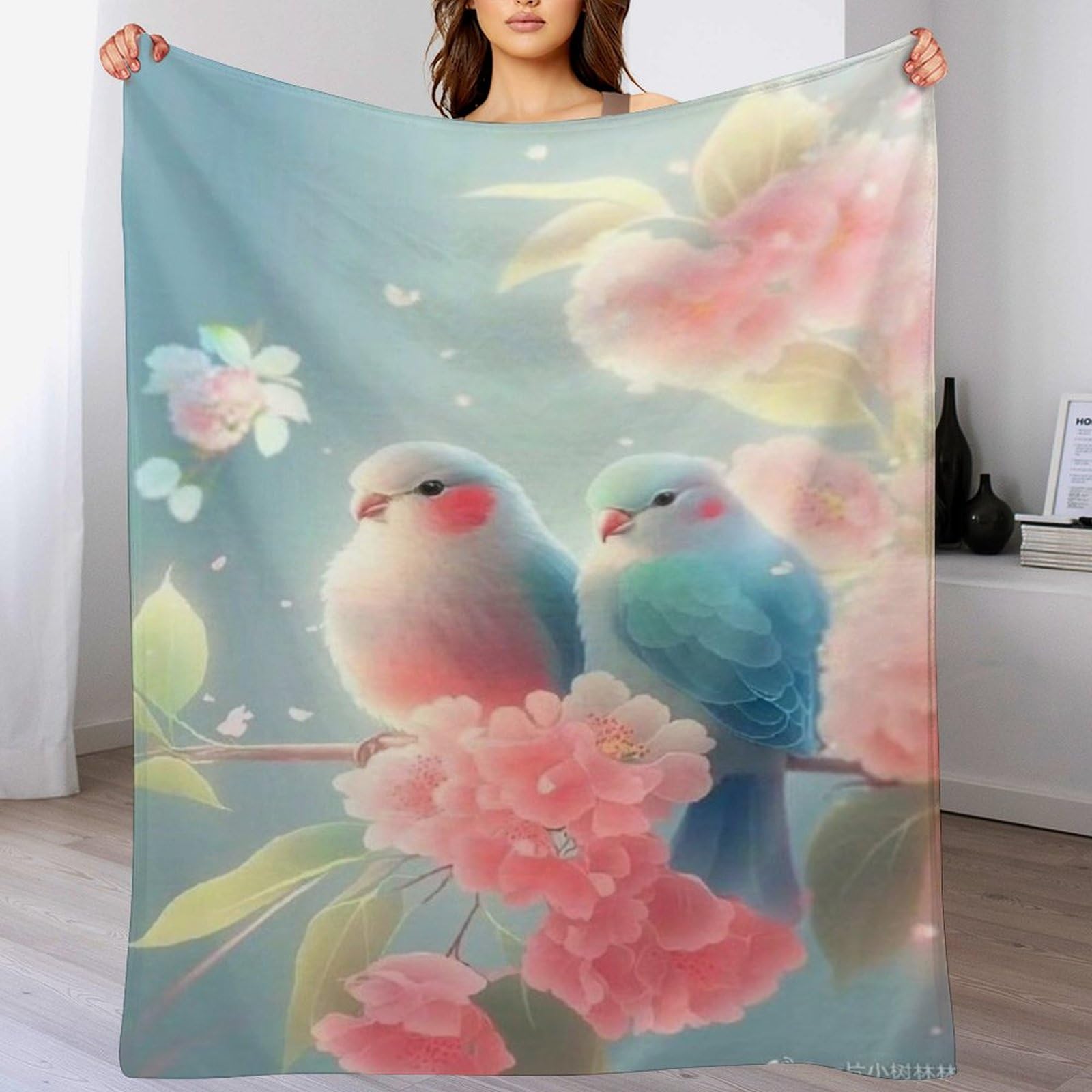 Plaid canape polaire oiseau pour vos soirees lecture au coin du feu 140x180cm