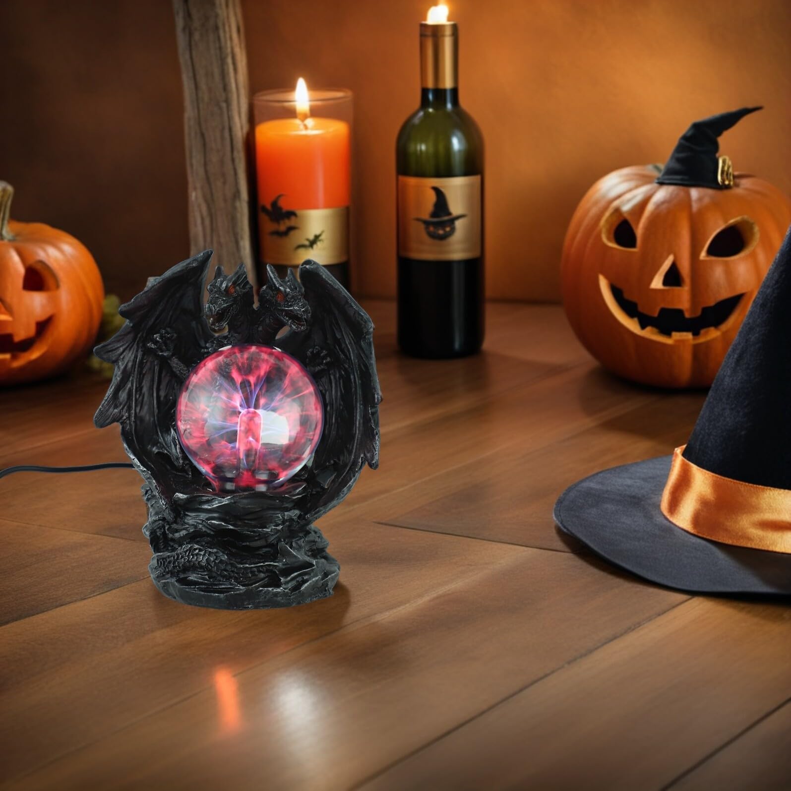 Abaodam Lampada al Plasma Drago per Decorazione Halloween con Effetto Luminoso Vivido, Alimentazione USB e Design Creativo in Resina per Soggiorno e Camera