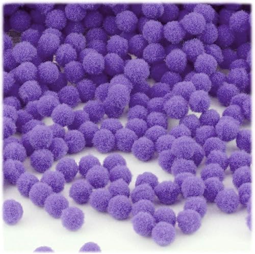 Miniatura 2 de The Crafts Outlet 100 pompones multiusos, acrílico, 0.28 pulgadas, redondos, morado