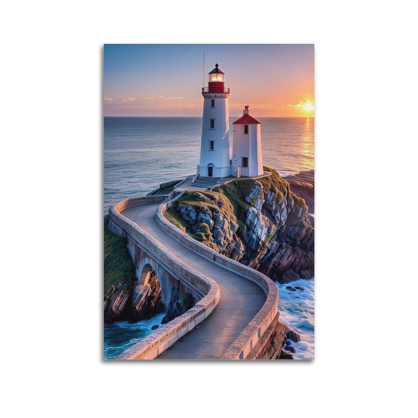 CXHJCA Lighthouse Poster Coastal Symphony Poster Decorative Painting Canvas Wall Posters And Art Picture Print Modern Family Bedroom Decor Posters 24x36inch(60x90cm)