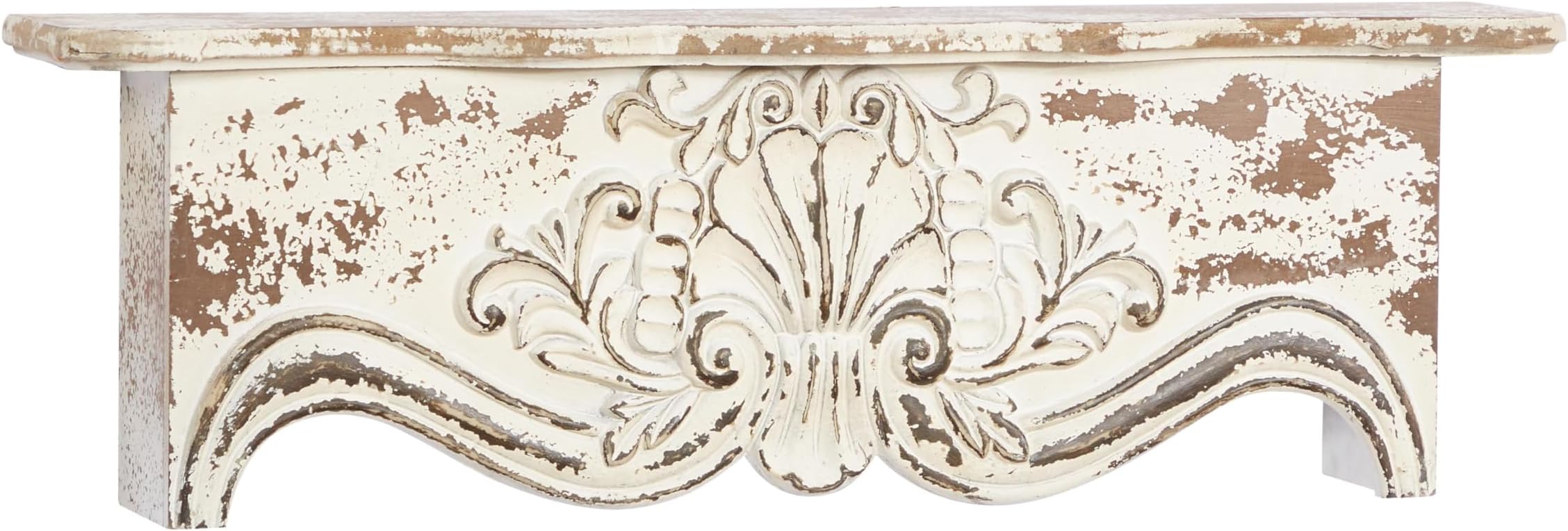 Vintage White Wood Wall Shelf