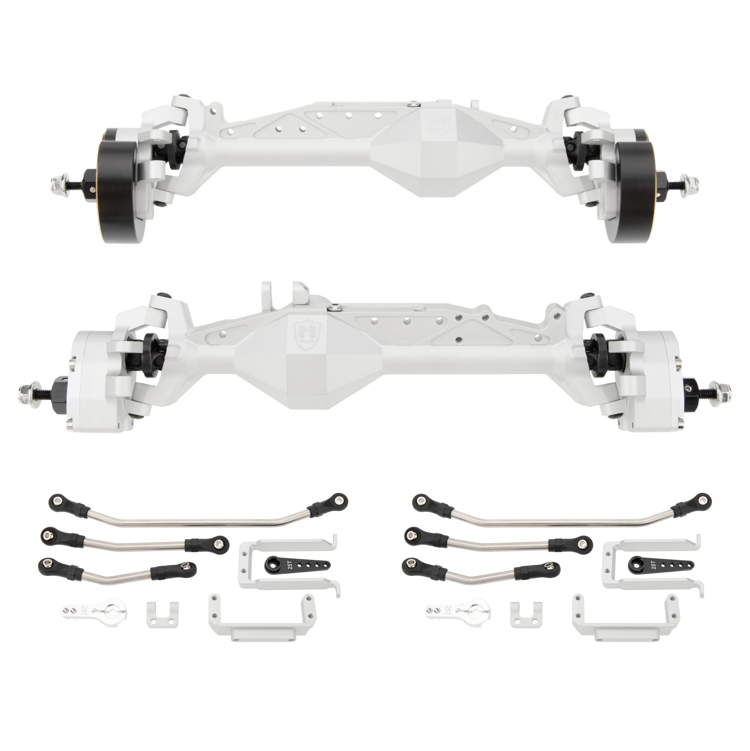 MEUS RACING Cheat Code Capra 1.9 ISO Axles Kit for Axial Capra 1.9 4X4 and DIY SCX10 SCX10 II Upgrades (4WS-Silver)