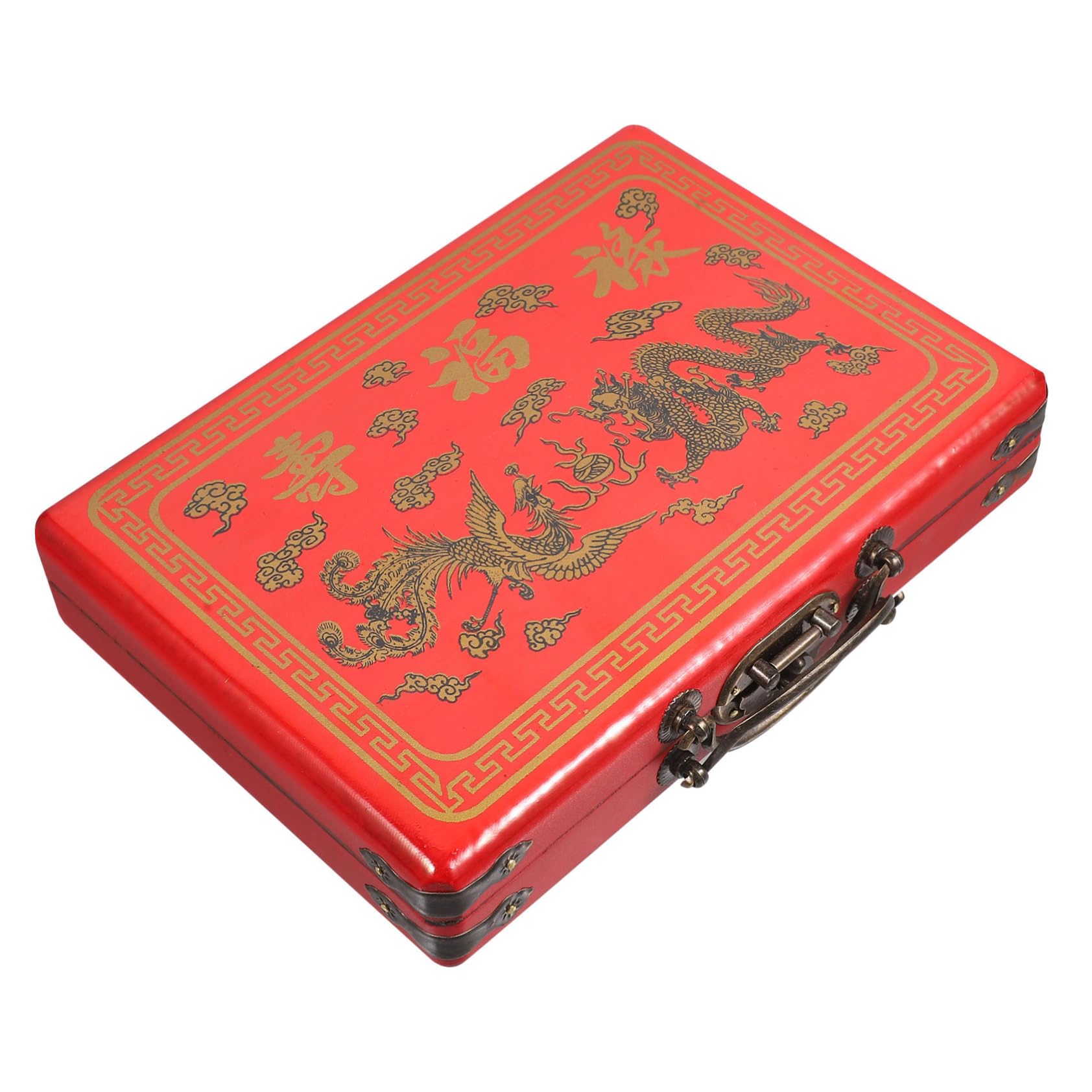 Rangement de Mahjong boîte bois vintage grande capacité anti-désordre maison