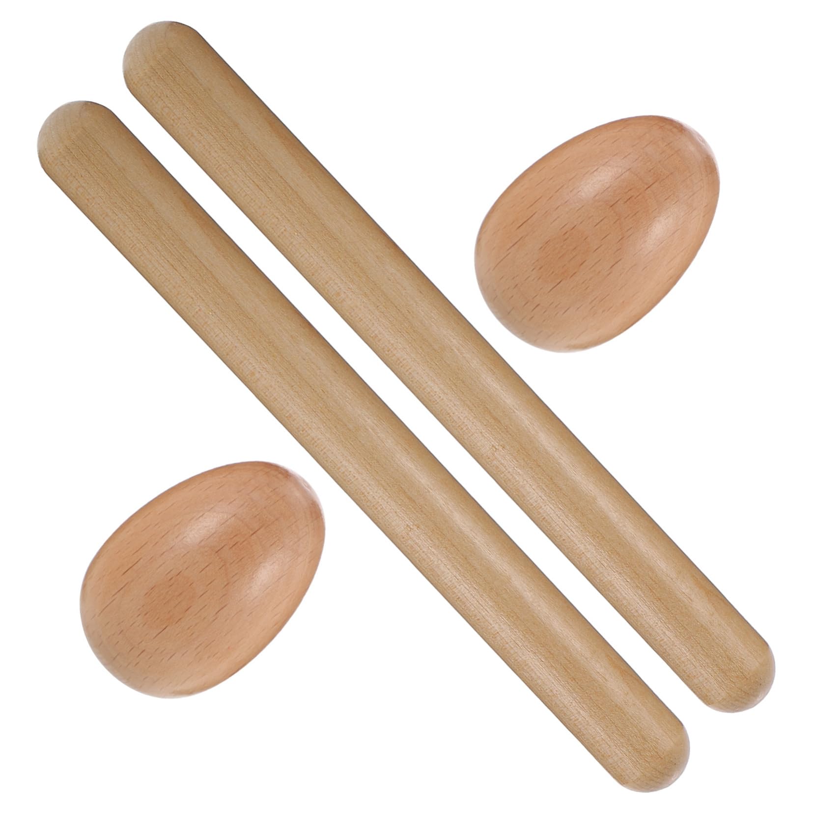 VANZACK 1 Set Wooden Rhythm Sticks Egg Natural Percussion Instruments for Safe Sturdy Music for Early Childhood Development and Classroom Activities