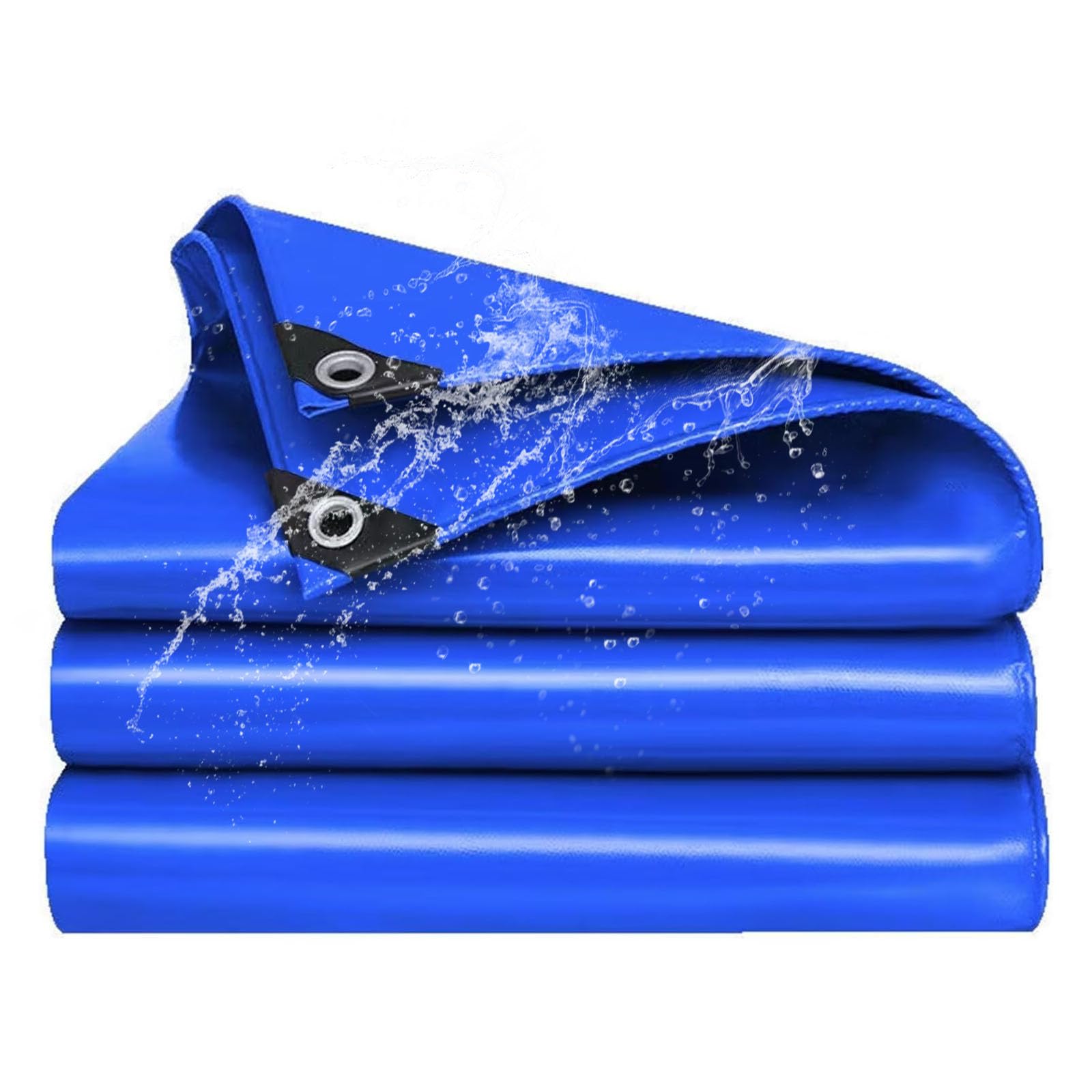 Lona impermeable azul de 1.6 x 2 m para muebles exterior y jardín con cuerda de fijación