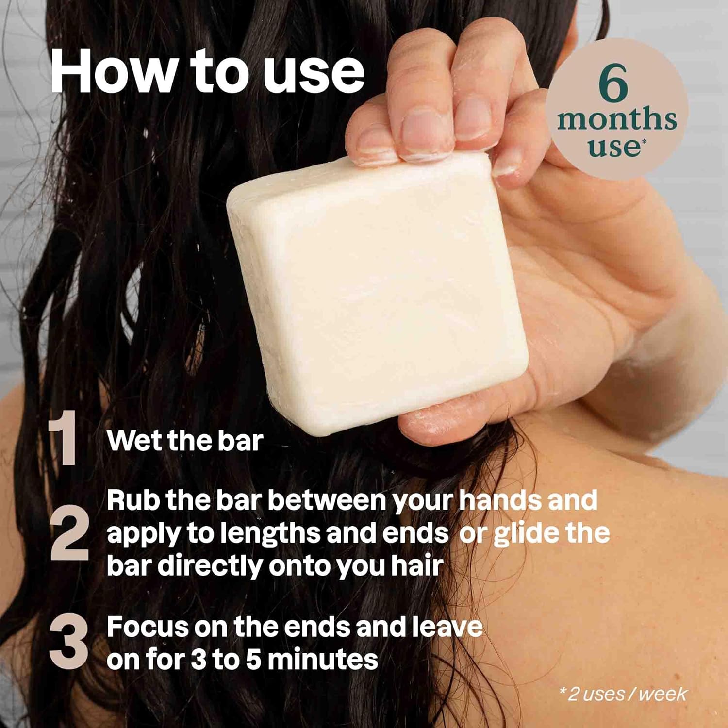 ATTITUDE Strengthening Conditioner Bar, Natural Origin, for Hair Repair & Breakage, Caffeine & Shea Butter, Clean Ingredients, Vegan, Sandalwood & Cedar Scent, 3 Oz - Image 4