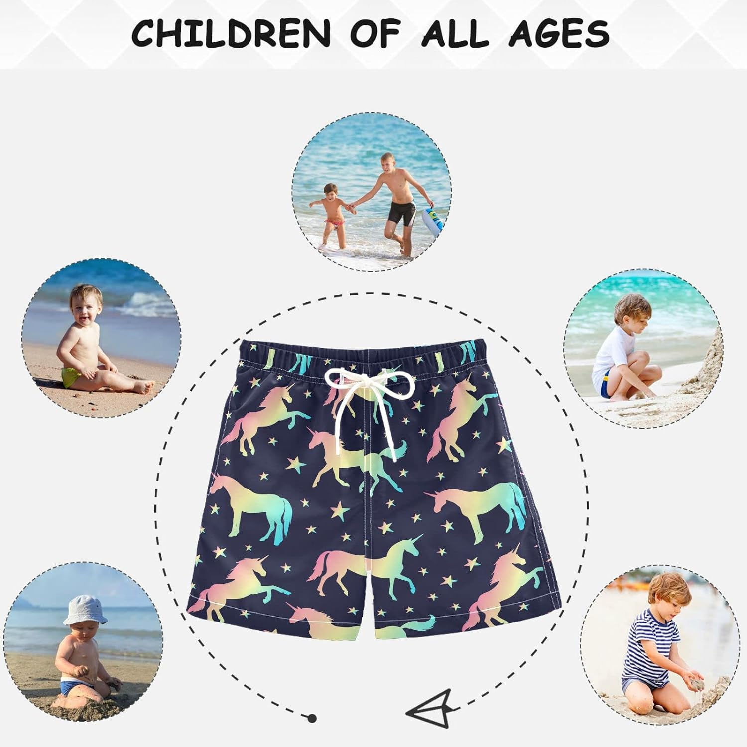 visesunny Cool Little Boys Quick Dry Beach Board Shorts Swim Trunk Swimsuit Beach Shorts Swim Trunk for Infant Boy Teens