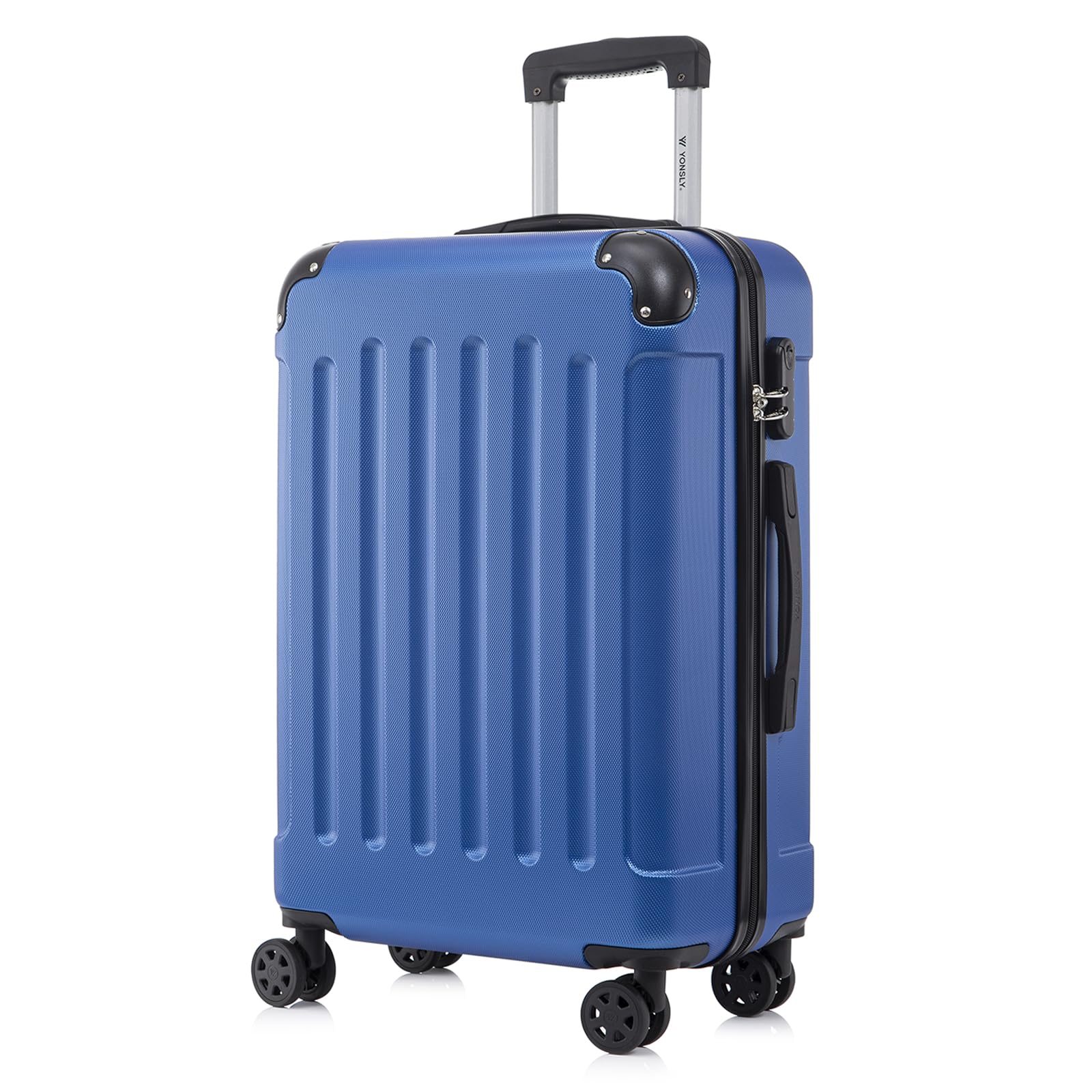 yonsly Koffer Suitcase, Trolley Reisekoffer, Rollkoffer Handgepäck mit 4 Rollen 360°, ABS Hartschalen, Sicherheitsschloss, Weicher Gummigriff, 210D-Futter