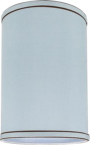 Miniatura 1 de Aspen Creative 31019A - Pantalla de lámpara de construcción de araña con forma de cilindro y tapa dura de transición en color azul claro, 8 pulgadas