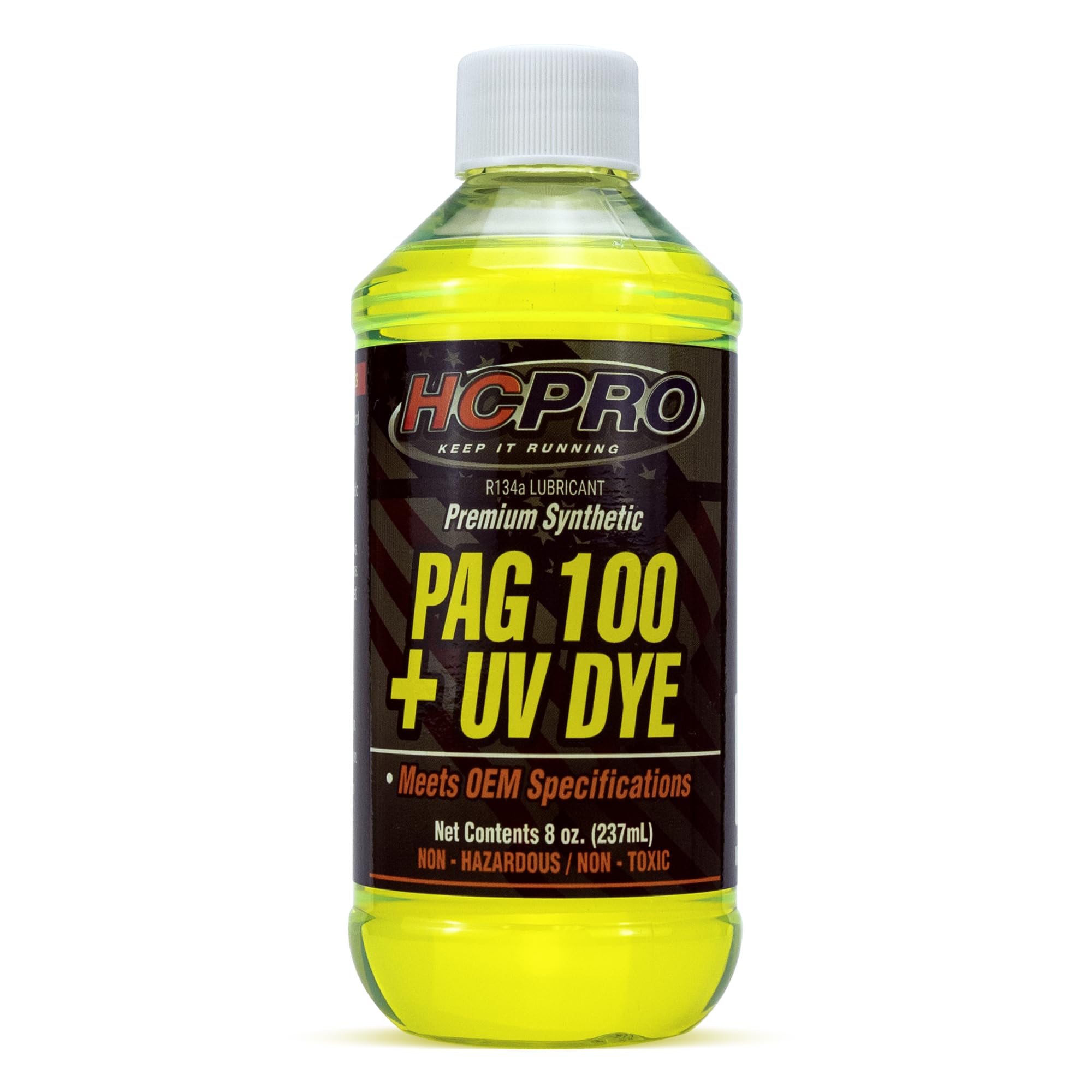 HCPRO PAG 100 UV Dye A/C Compressor Oil – High-Viscosity Leak Detection Lubricant for Automotive Air Conditioning Systems, Professional-Grade PAG 100 Lubricant for A/C Compressor Protection (1)